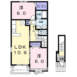 ハナミヅキ A【2階】の間取り