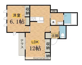 スプリングス八王子ヘーベルメゾン【102号室】の間取り