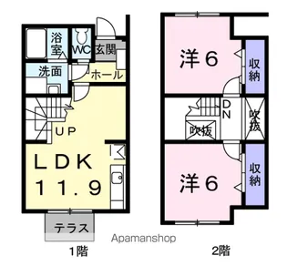 サンセールK・Y B【1階】の間取り