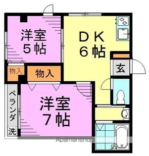 アイネプルメリア【1階】の間取り