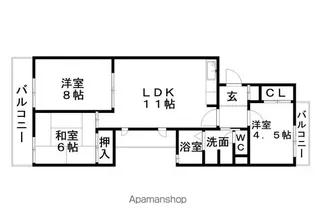 アーバンドエル猪高台【3階】の間取り
