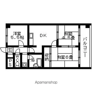 グッドストック東難波【404号室】の間取り