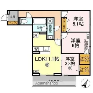 グランディール柏の葉【2階】の間取り