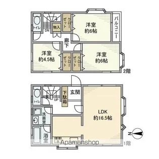 千葉県習志野市屋敷3丁目【一戸建】の間取り