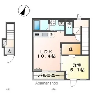 HACKBERRY雅(ハックベリーミヤビ)【2階】の間取り