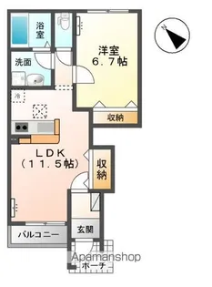 ボヌール【1階】の間取り