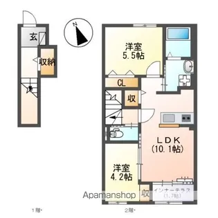 ホクレアⅡ【207号室】の間取り