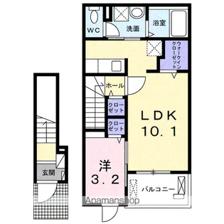 エトワール プレジー【205号室】の間取り
