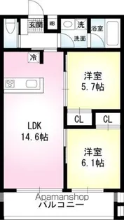 ラフィーネブラン【2階】の間取り