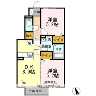 郡山ガーデン ローズガーデン【1階】の間取り