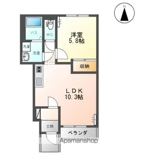 グランシャリオⅡ【105号室】の間取り