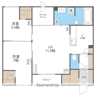 エフュート宮の沢【1階】の間取り