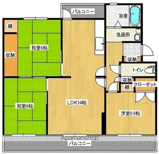 大町団地21棟【404号室】の間取り