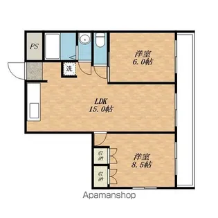 2LDKの間取り画像