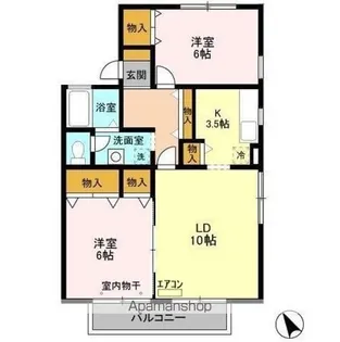 ビィウラ EAST【2階】の間取り