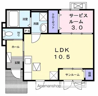 フィオーレ・カナンD【1階】の間取り