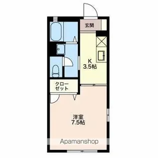 ルミエールK A【1階】の間取り