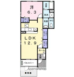 ライフステージ ウエスト【1階】の間取り