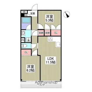 グランドマンション【3階】の間取り