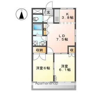 プロニティーハイム【2階】の間取り
