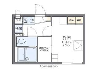 レオパレスタウンコート北田辺II【2階】の間取り