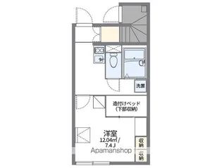 レオパレス若葉【1階】の間取り