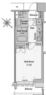 レジディア月島Ⅱ【6階】の間取り