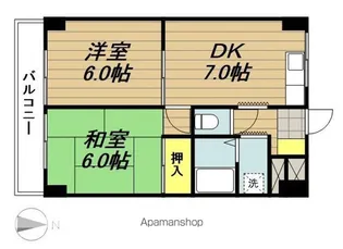 市両マンション【2階】の間取り
