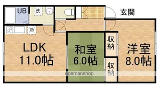 クリスタルパレス水晶宮【203号室】の間取り