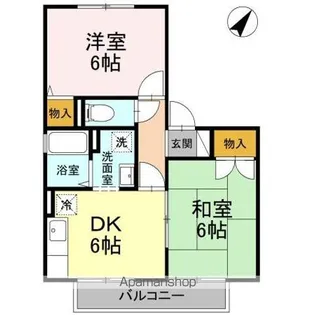 サニーハイム B棟【2階】の間取り