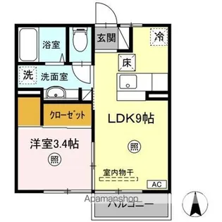 アルコバレーノ蛇田 A【1階】の間取り