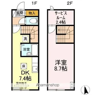 青森県弘前市大字春日町【テラスハウス】の間取り