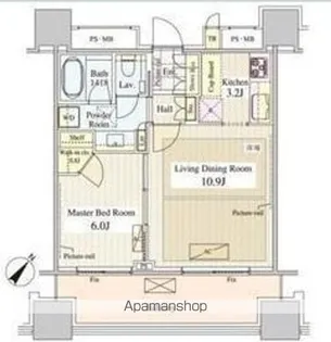 パークコート千代田富士見ザタワー【13階】の間取り