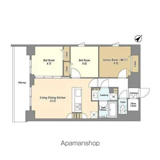 グランカーサ平井【9階】の間取り