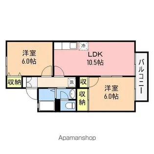 パークタウン新和D【203号室】の間取り