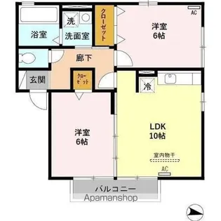 ビラ・ソレイユ【2階】の間取り