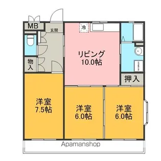 ロイヤルパレス徳倉【201号室】の間取り
