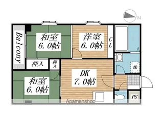 プレアール下到津【3階】の間取り
