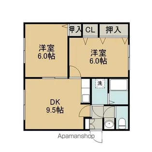 北日本ハイムA【101号室】の間取り