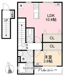 センターハーバー上福岡【203号室】の間取り