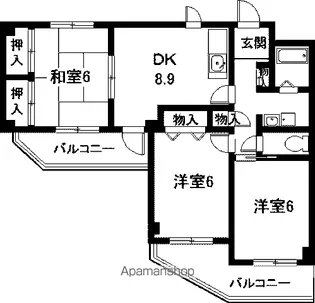 リバーパーク小田井【7階】の間取り