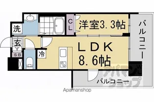プレサンスTHE KYOTO 新町通【701号室】の間取り