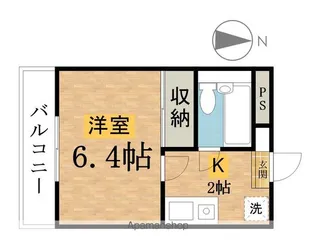 ユニマート【206号室】の間取り