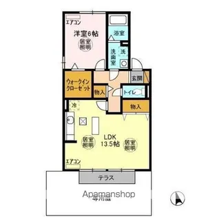 ヒルサイドコート 五番館【1階】の間取り
