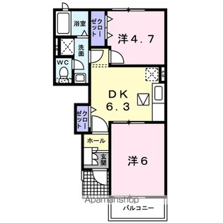 ベルサンライズC【1階】の間取り