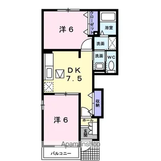 サンピエーノ高井A【1階】の間取り