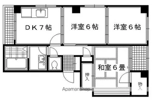 北白川松園【3-B号室】の間取り