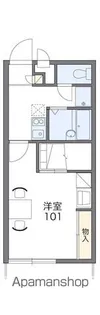レオパレスひまわり松前【102号室】の間取り