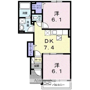 サウスメロウ A棟【1階】の間取り