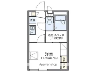 レオパレスハーベスト迫戸【1階】の間取り